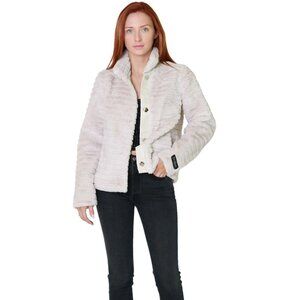 NWT Rino & Pelle Davor Short Jacket Teddy Coat Faux Fur Cream Beige